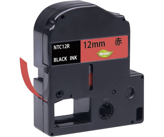 NinestAO 赤地ラベル 12mm 黒文字 8m NTC12R(x1) 1個(ご注文単位1個)【直送品】