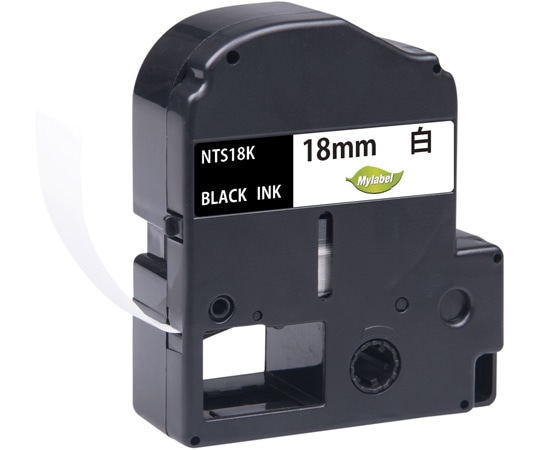 NinestAO 白地ラベル 18mm 黒文字 8m NTS18K(x1) 1個(ご注文単位1個)【直送品】