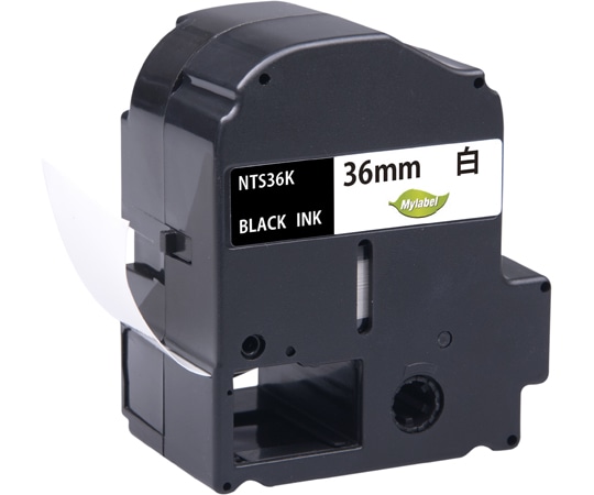 NinestAO 白地ラベル 36mm 黒文字 8m NTS36K(x1) 1個(ご注文単位1個)【直送品】
