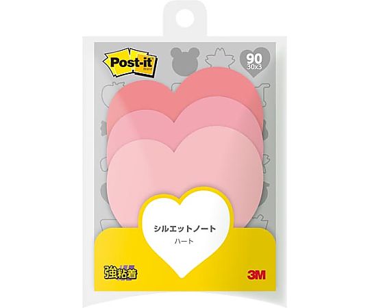 スリーエム ポストイット シルエットノート 強粘着 ハート 1パック(3冊入) SSS-HER 1パック(ご注文単位1パック)【直送品】