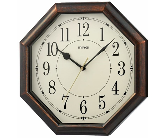 ノア精密 MAG 電波掛時計 ネオオクターゴ W-739 BR-Z 1個(ご注文単位1個)【直送品】