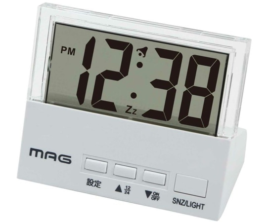 ノア精密 MAG 目覚まし時計 クリアタイム T-762 WH-Z 1個(ご注文単位1個)【直送品】