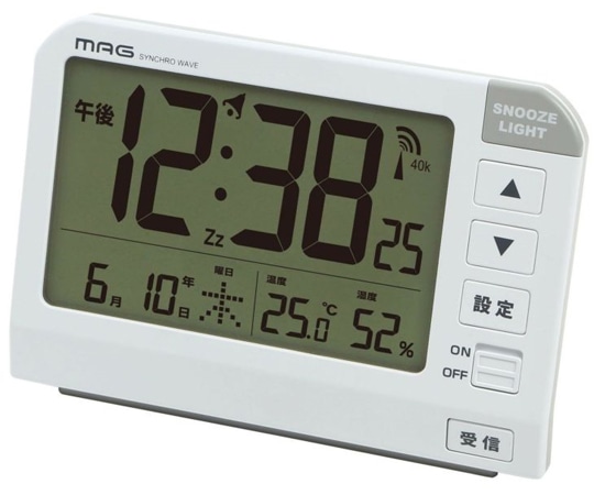 ノア精密 MAG 電波目覚まし時計 ホーネット T-767 WH-Z 1個(ご注文単位1個)【直送品】