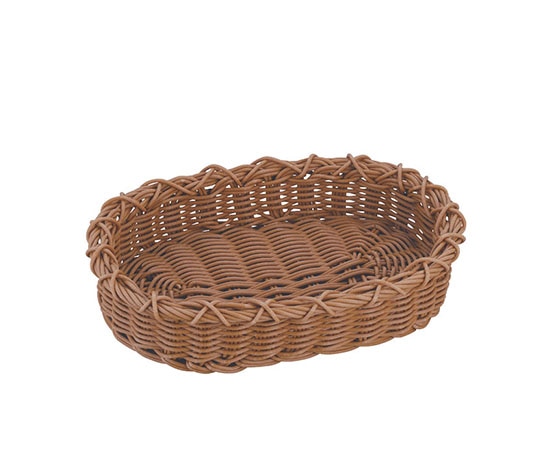 トーダイ 小判型フードバスケット デコレートエッジ 45型 ブラウン VB-953-BR 603410 1個（ご注文単位1個）【直送品】