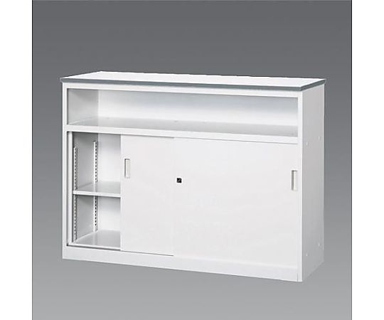 アイリスチトセ 1200x450x890mm カウンター(引戸/中棚付) EA954DL-1 1台(ご注文単位1台)【直送品】