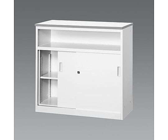 アイリスチトセ 900x450x890mm カウンター(引戸/中棚付) EA954DL-2 1台(ご注文単位1台)【直送品】