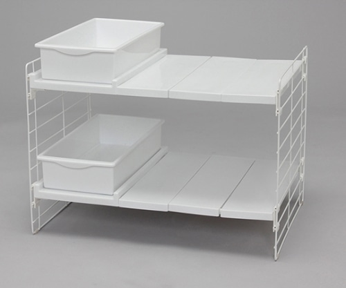 アイリスオーヤマ シンク下マルチ伸縮棚 ホワイト UMD-2V 1個（ご注文単位1個）【直送品】