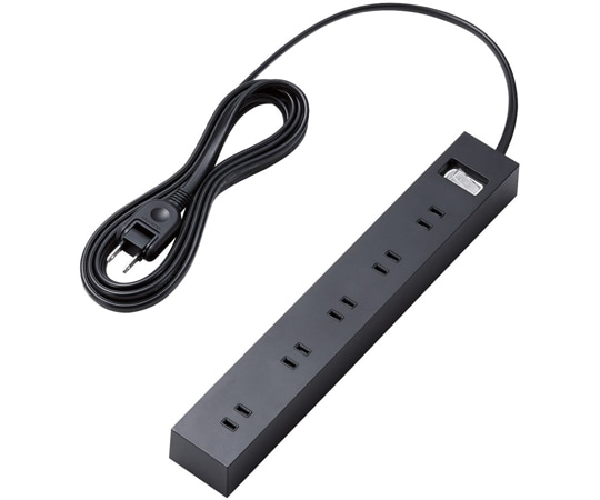 エレコム 雷ガードタップ 一括スイッチ マグネット ホコリ防止シャッター付き スイングプラグ 10個口 3.0m ブラック ECT-1530BK 1個(ご注文単位1個)【直送品】