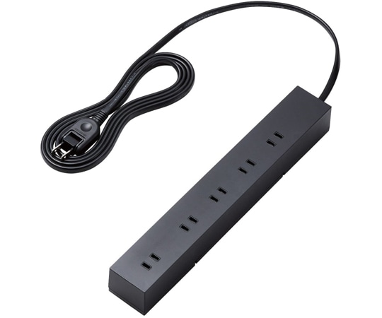 エレコム 回転機能タップ 雷サージ付 ホコリシャッター付 固定&吊下可能 上面5個口 側面5個口 計10個口 2.0m ブラック T-KF04-21020BK 1個(ご注文単位1個)【直送品】