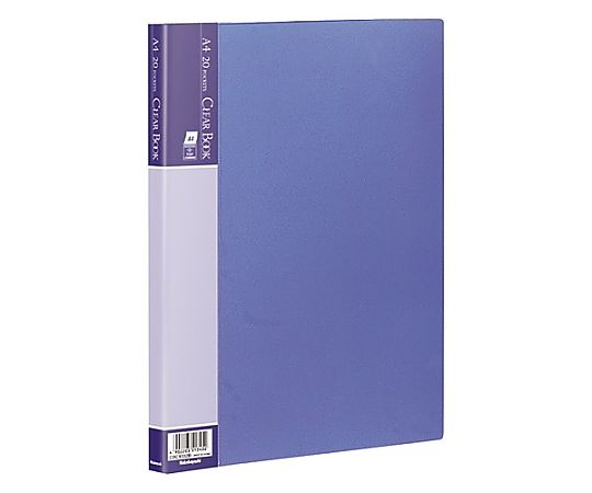 アズワン A4 クリアーブック(ブルー/20ポケット) EA762CC-206 1冊(ご注文単位1冊)【直送品】