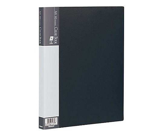 アズワン A4 クリアーブック(ブラック/40ポケット) EA762CC-212 1冊(ご注文単位1冊)【直送品】