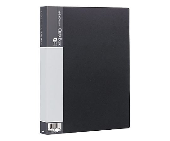 アズワン A4 クリアーブック(ブラック/60ポケット) EA762CC-217 1冊(ご注文単位1冊)【直送品】
