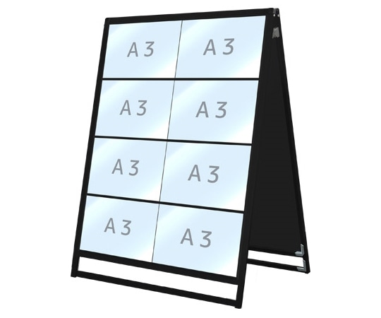 常磐精工 ブラックバリウスカードケーススタンド看板 A3横16両面 BVACCSK-A3Y16R 1台(ご注文単位1台)【直送品】