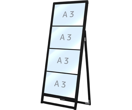 常磐精工 ブラックバリウスカードケーススタンド看板 A3横4片面 BVACCSK-A3Y4K 1台(ご注文単位1台)【直送品】