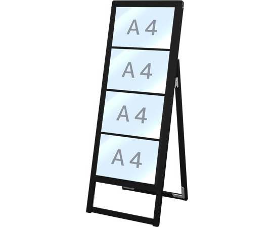 常磐精工 ブラックバリウスカードケーススタンド看板 A4横4片面 BVACCSK-A4Y4K 1台(ご注文単位1台)【直送品】