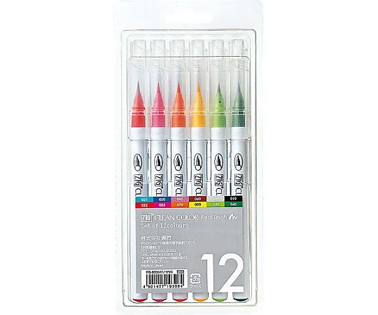 アズワン 12本組 水性筆ペン EA765MH-266 1セット(ご注文単位1セット)【直送品】