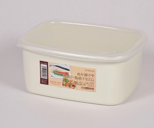 パール金属 ストリーム ホーロー角型ストックポット 3.2L H-8040 1個（ご注文単位1個）【直送品】