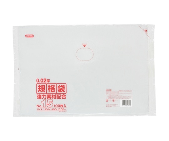 ジャパックス LD規格袋 0.020 No.15 LLD+META 透明 0.02mm 1ケース(100枚×40冊入) KN-15 1ケース(ご注文単位1ケース)【直送品】
