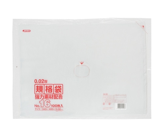 ジャパックス LD規格袋 0.020 No.16 LLD+META 透明 0.02mm 1ケース(100枚×25冊入) KN-16 1ケース(ご注文単位1ケース)【直送品】
