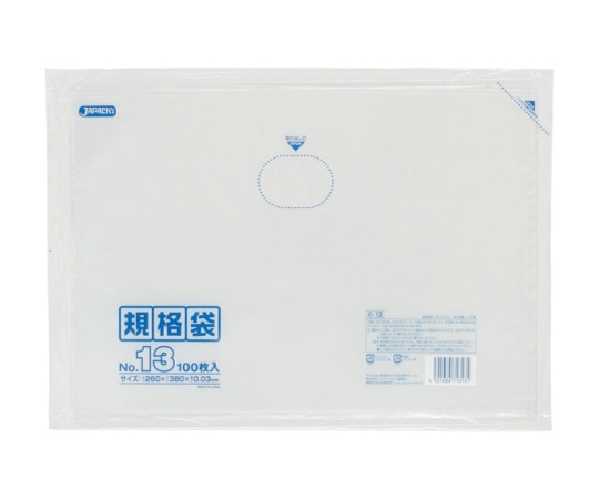 ジャパックス LD規格袋 0.03mm厚 No.13 LLDPE 透明 0.03mm 1ケース(100枚×30冊入) K-13 1ケース(ご注文単位1ケース)【直送品】