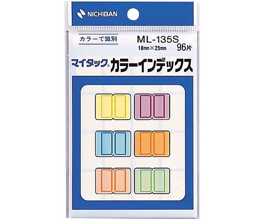 ニチバン マイタックカラーインデックス 18×25mm 6色 1パック(96片入) ML-135S 1パック(ご注文単位1パック)【直送品】
