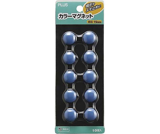 プラス カラーマグネットCP-015M ブルー 10個 CP-015M ブルー 1パック(ご注文単位1パック)【直送品】