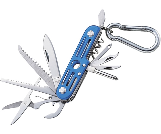 中林製作所 12徳ツール カラビナ付 青 L-64 1個(ご注文単位1個)【直送品】