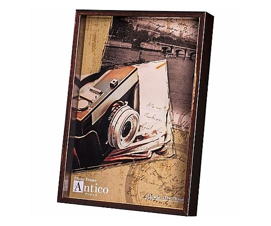 アズワン 2L判 フォトフレーム(ブラウン) EA761LP-111 1枚(ご注文単位1枚)【直送品】