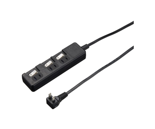 ヤザワコーポレーション 雷ガード付 3個口 節電タップ 2m ブラック H8KS332BK 1個(ご注文単位1個)【直送品】