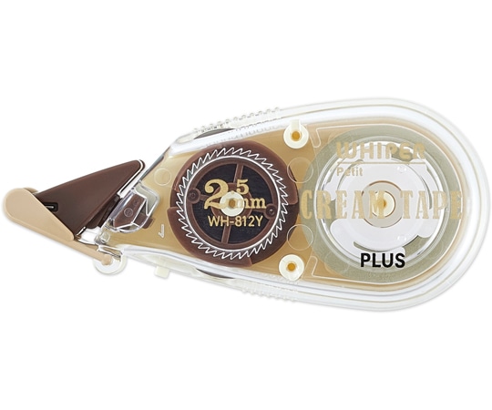 プラス ホワイパープチ クリームテープ 2.5mm幅 ブラウン WH-812Y 1個(ご注文単位1個)【直送品】