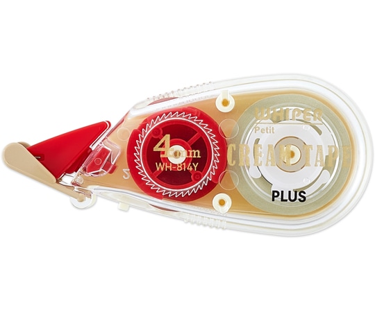 プラス ホワイパープチ クリームテープ 4mm幅 レッド WH-814Y 1個(ご注文単位1個)【直送品】
