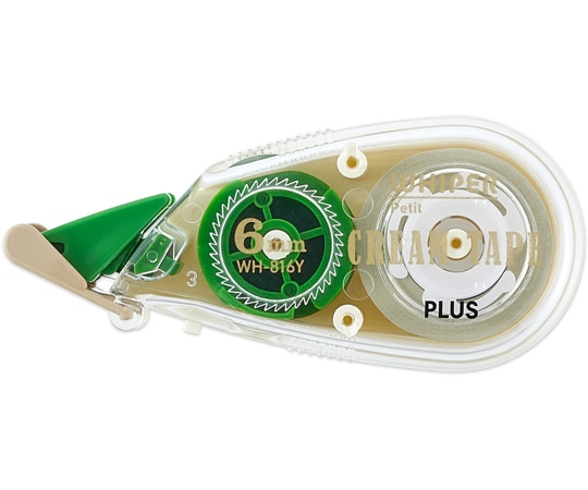 プラス ホワイパープチ クリームテープ 6mm幅 グリーン WH-816Y 1個(ご注文単位1個)【直送品】