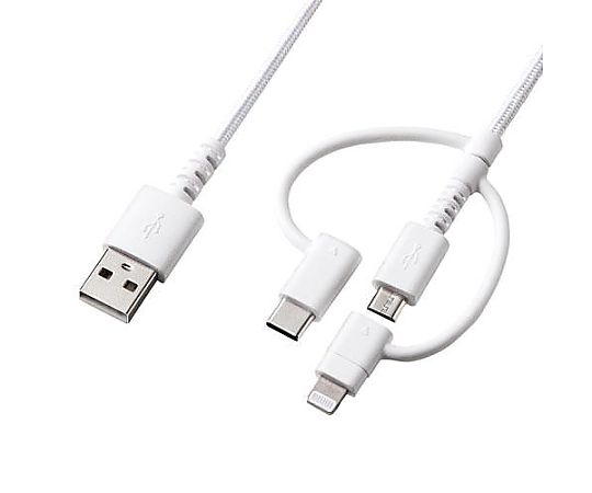 アズワン 1.0m USBケーブル(A-microUSB B/C/Lightning) EA764AJ-56 1本(ご注文単位1本)【直送品】