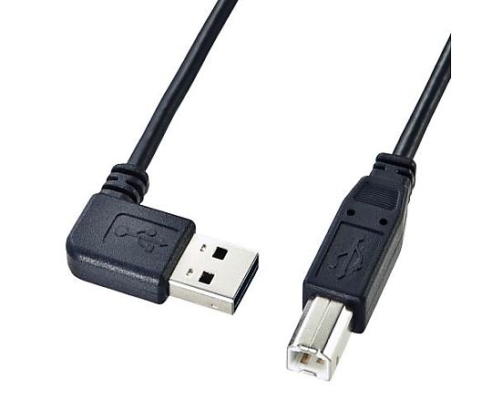 アズワン 1.5m 両面挿せるUSBケーブル(A-B/2.0対応/L型) EA764AJ-107 1個(ご注文単位1個)【直送品】