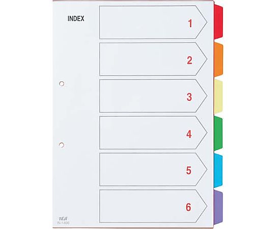 テージー カラーインデックスPP A4 6山 5組 IN-1406x5 1パック(ご注文単位1パック)【直送品】
