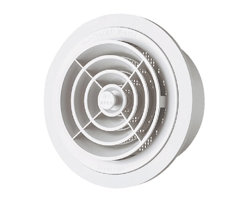 神栄ホームクリエイト 丸型ガラリ・レジスター シルバーホワイト SRM-150NC 1個(ご注文単位1個)【直送品】