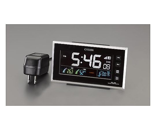 エスコ 78x138x45mm [電波]置時計(AC電源) EA798CG-56 1個(ご注文単位1個)【直送品】