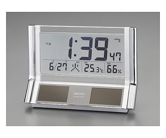 エスコ 141x202x 67mm [電波]置時計・ソーラー電源 EA798CS-4 1個(ご注文単位1個)【直送品】