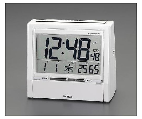 エスコ 108x122x 62mm [電波]置時計 EA798CS-6 1個(ご注文単位1個)【直送品】