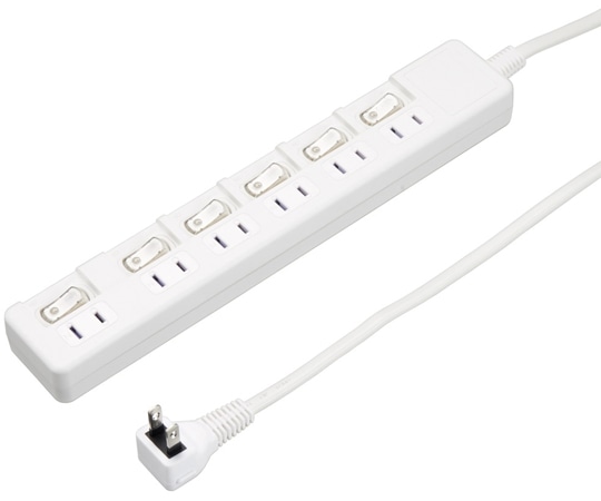 ヤザワコーポレーション 6個口 節電タップ 1m ホワイト H8S661WH 1個(ご注文単位1個)【直送品】