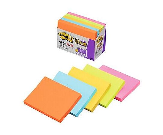 アズワン 75x100mm 強粘着メモ(90枚x5個/5色) EA762GA-179 1箱(ご注文単位1箱)【直送品】