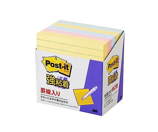 アズワン 75x 75mm 罫線入り強粘着メモ(90枚x5個/5色) EA762GA-182 1パック(ご注文単位1パック)【直送品】