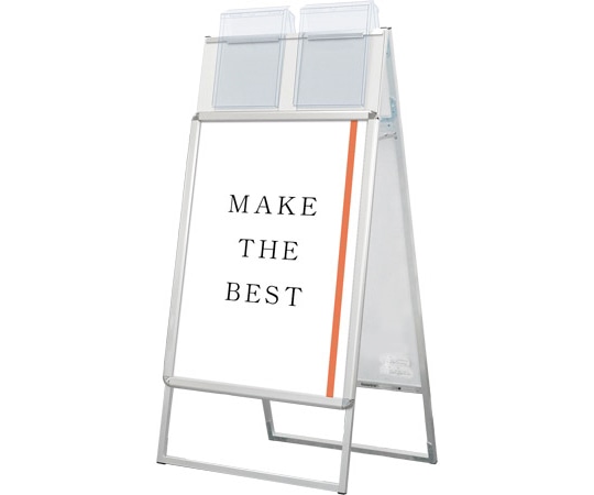 常磐精工 ポスターグリップスタンド看板 屋外用 カタログケース付 A1両面 シルバー PGSKK-A1RS-G 1台(ご注文単位1台)【直送品】