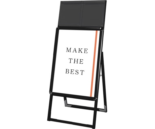 常磐精工 ポスターグリップスタンド看板 屋内用 カタログケース付 A2片面 ブラック PGSKK-A2KB 1台(ご注文単位1台)【直送品】