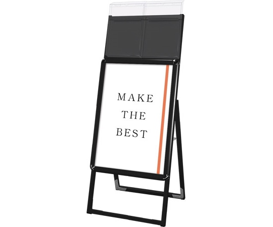 常磐精工 ポスターグリップスタンド看板 屋外用 カタログケース付 A2片面 ブラック PGSKK-A2KB-G 1台(ご注文単位1台)【直送品】