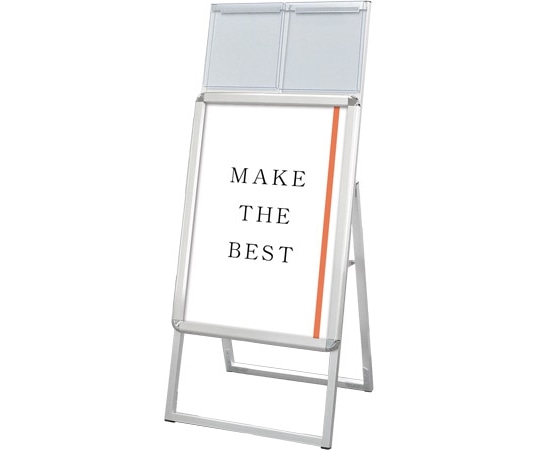 常磐精工 ポスターグリップスタンド看板 屋内用 カタログケース付 A2片面 シルバー PGSKK-A2KS 1台(ご注文単位1台)【直送品】