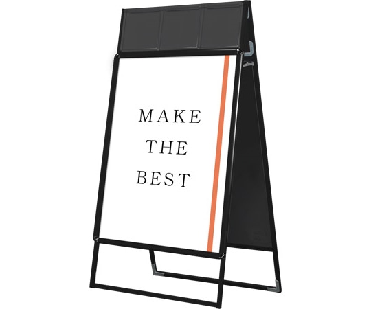 常磐精工 ポスターグリップスタンド看板 屋内用 カタログケース付 B1両面 ブラック PGSKK-B1RB 1台(ご注文単位1台)【直送品】