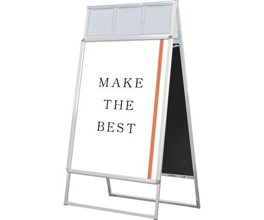 常磐精工 ポスターグリップスタンド看板 屋内用 カタログケース付 B1両面 シルバー PGSKK-B1RS 1台(ご注文単位1台)【直送品】