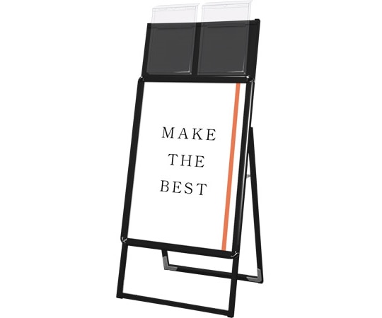 常磐精工 ポスターグリップスタンド看板 屋外用 カタログケース付 B2片面 ブラック PGSKK-B2KB-G 1台(ご注文単位1台)【直送品】