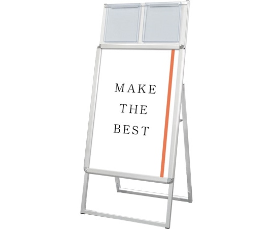 常磐精工 ポスターグリップスタンド看板 屋内用 カタログケース付 B2片面 シルバー PGSKK-B2KS 1台(ご注文単位1台)【直送品】